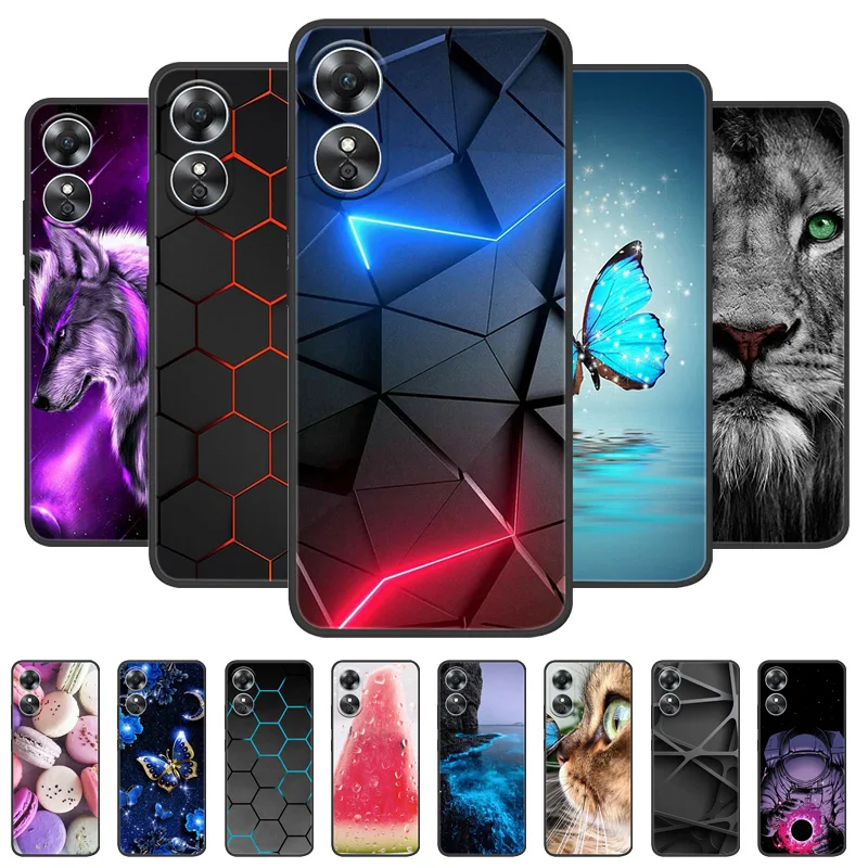 For Oppo A1 Pro Case Covers Painted Soft Silicone Black Cover for Oppo A1 Pro 5G OPPOA1 Pro  A1Pro PHQ110 TPU Coque Protective