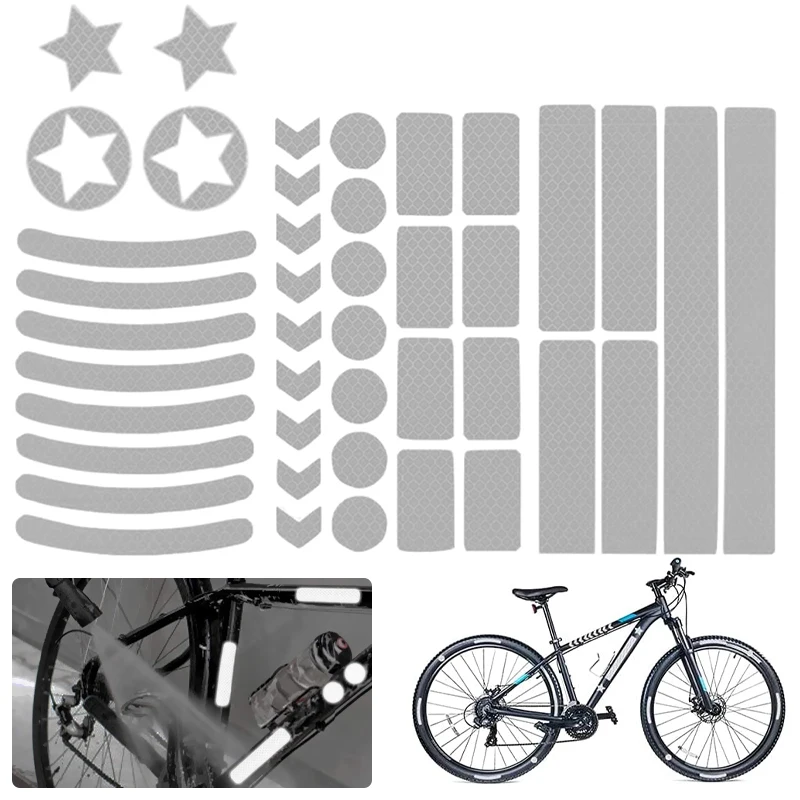 

42pcs MTB Bike Reflective Stickers Fluorescent Bicycle Wheel Rim Night Safety Warning Reflective Film Car Decal Tape Stickers