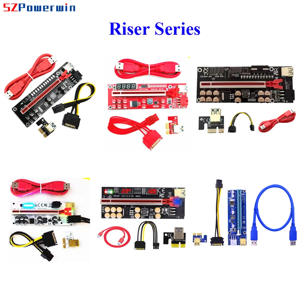 Powerwin 10 шт. USB3.0 PCI-E 1X-16X подъемная карта памяти вер010s/010S Plus VER009C/009S PLUS VER008C/008S VER007 V011/V013 V014