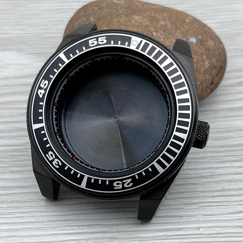 Mod 43mm PVD Black Samurai Watch Cases Fits Seiko SRPF King Samurai Series Watch NH36 NH35 Movements Case Repair Replace