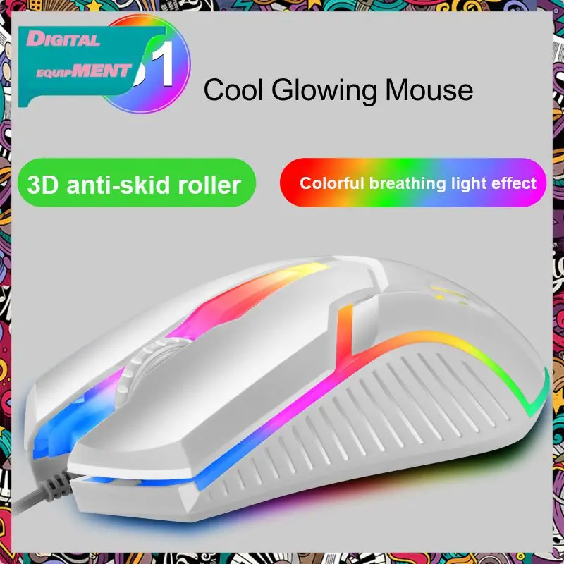 

Glow Mouse Wired Mouse 3d Anti-skid Roller Backlight Mechanical Mouse Office Computer Gaming Mouse Gaming Mice Led Usb Mouse
