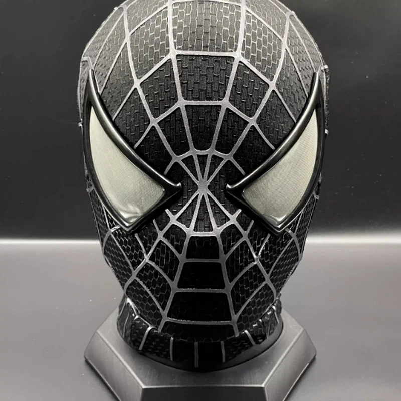 Фото Оригинальная маска Человека-паука ручной работы, версия Tobey Maguire с постоянными прикрепленными веб-шнурками, изысканные подарки другу на день рождения №3