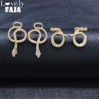 new design alloy big snake stud earrings women animal gold color rinestone earring jewelry pendientes mujer exh412s03