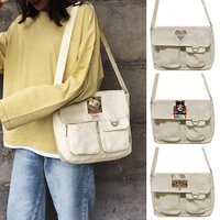 canvas messenger bag womens casual satchel girls handbag shoulder large capacity tote bag leopard pattern shopping bags
