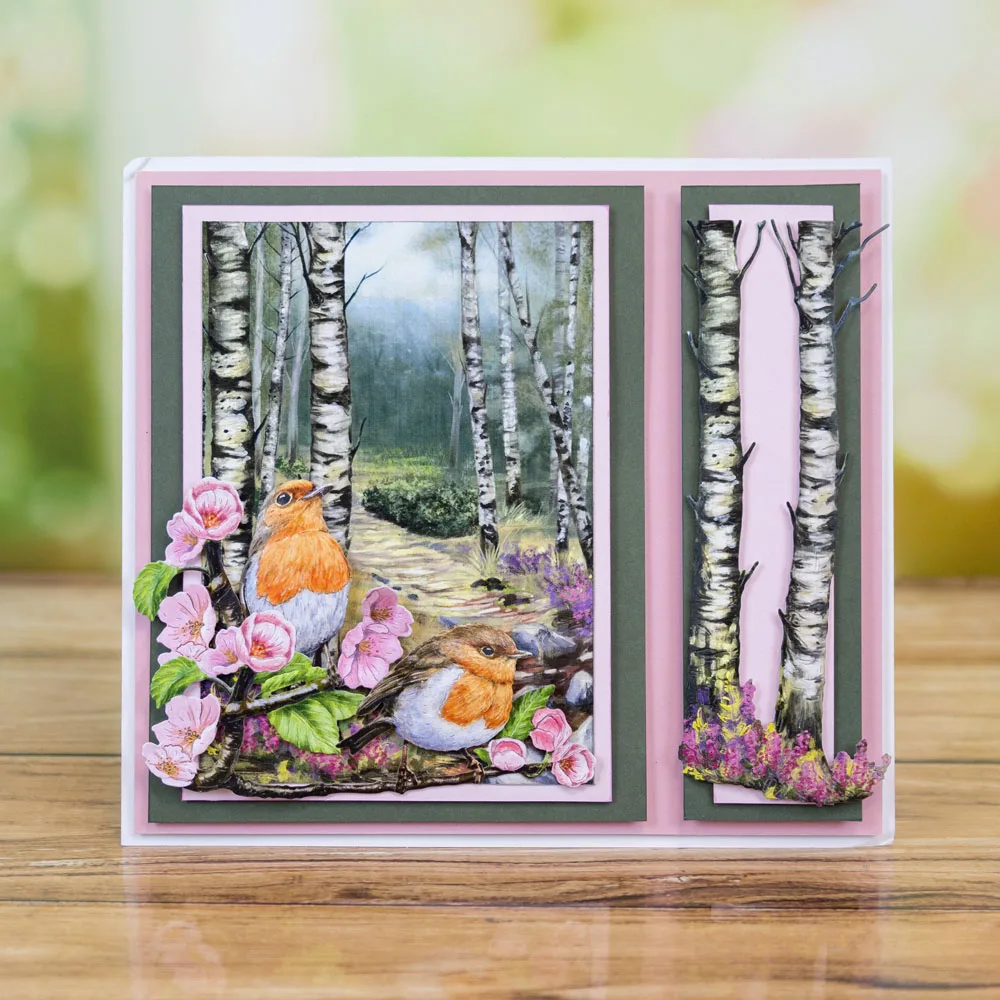 Птица цветы деревьев на весну Бетти Барри металлические штампы для резки