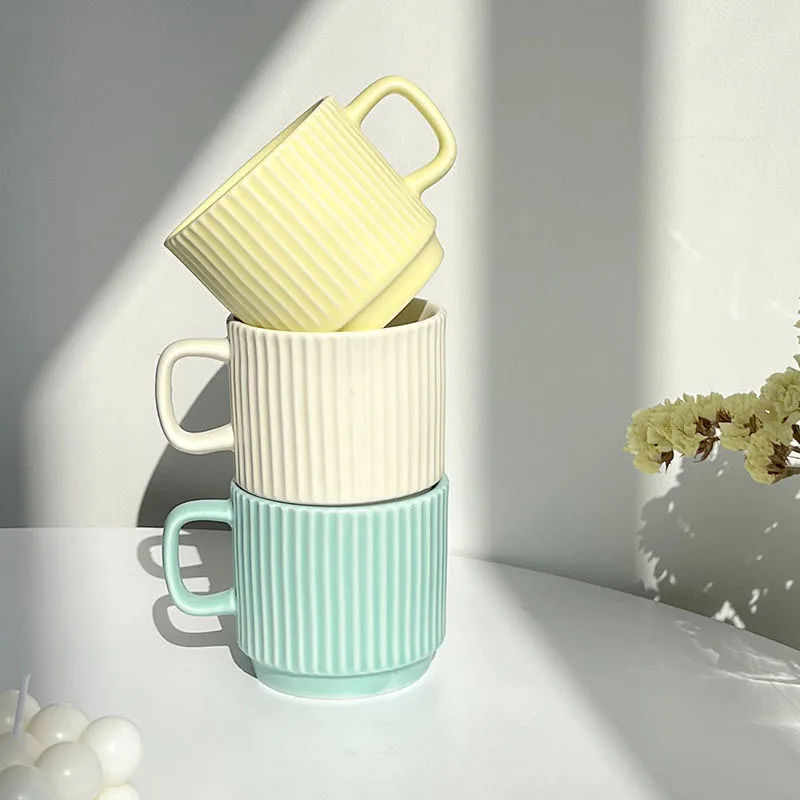 260ml Ceramics Coffee Mug Macaron Candy Color Ins Style Cugs Creative Drinkware Tea Milk Cups кружка кофе tazza di caffe - купить