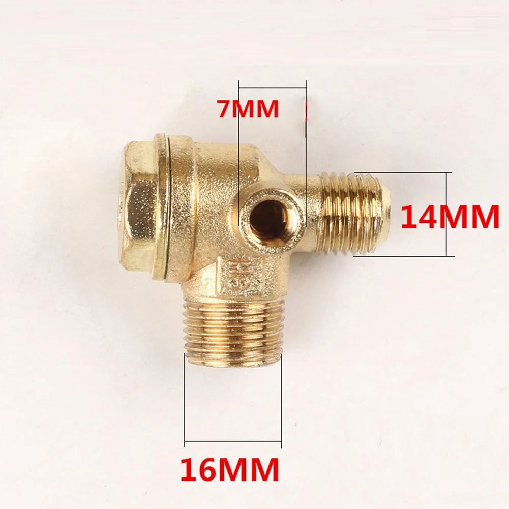 

3 Port Air Compressor Check Valve 7/14/16mm Thread Zinc Alloy Replacement Broken Check Valve Connect Pipeline Power Tool Parts