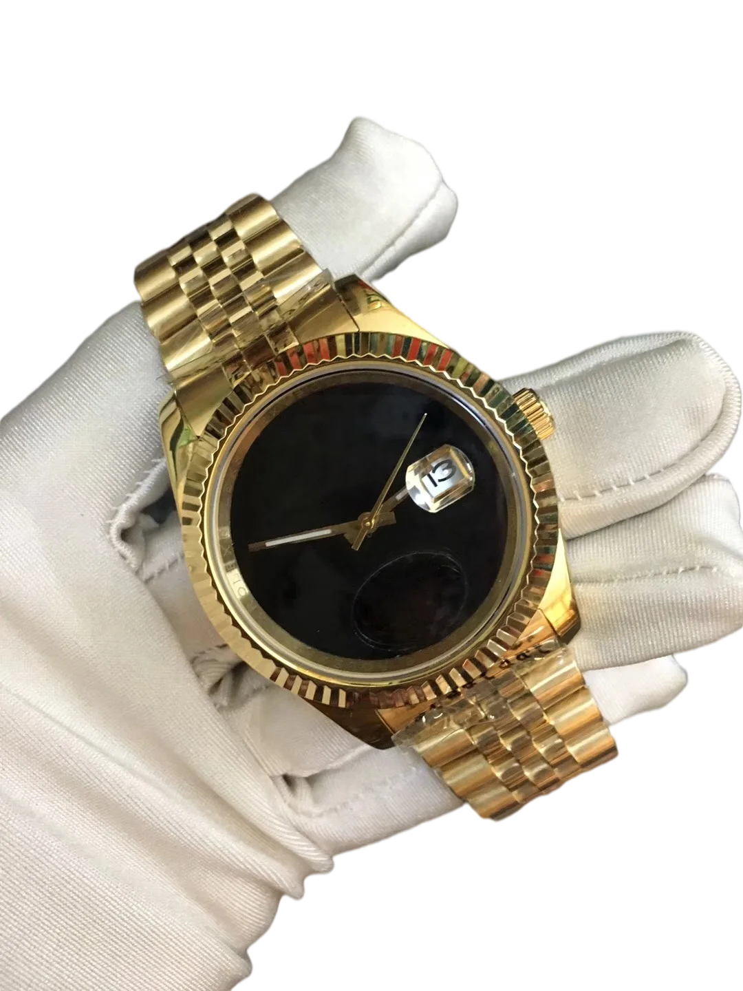 

mens mechanical watch Rose Gold automatic Black Dial
