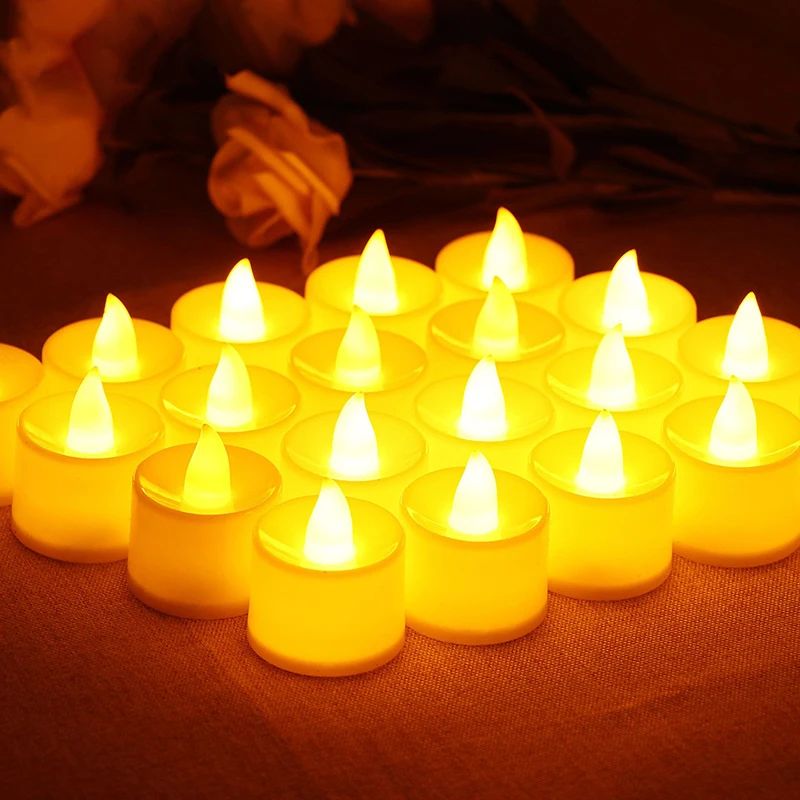 

12Pcs Flameless LED Tealight Tea Candles Light Battery Operated Romantic Lights for Birthday Party Wedding Valentine's Day Decor