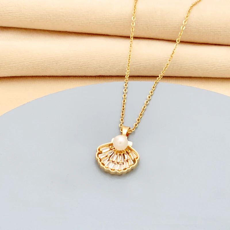 

Ожерелье женское из нержавеющей стали с цирконом и кристаллами