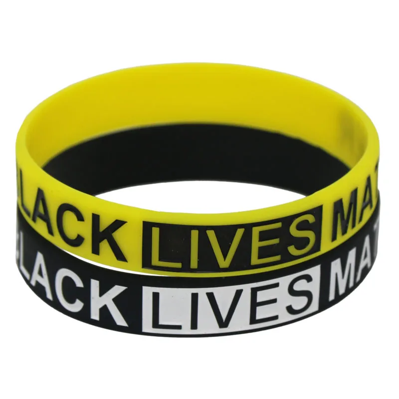 

1PC Hot Sale Black Lives Matter Silicone Wristband Debossed Letter Love Peace Bracelet &Bangles Women Men Gift Jewelry SH108