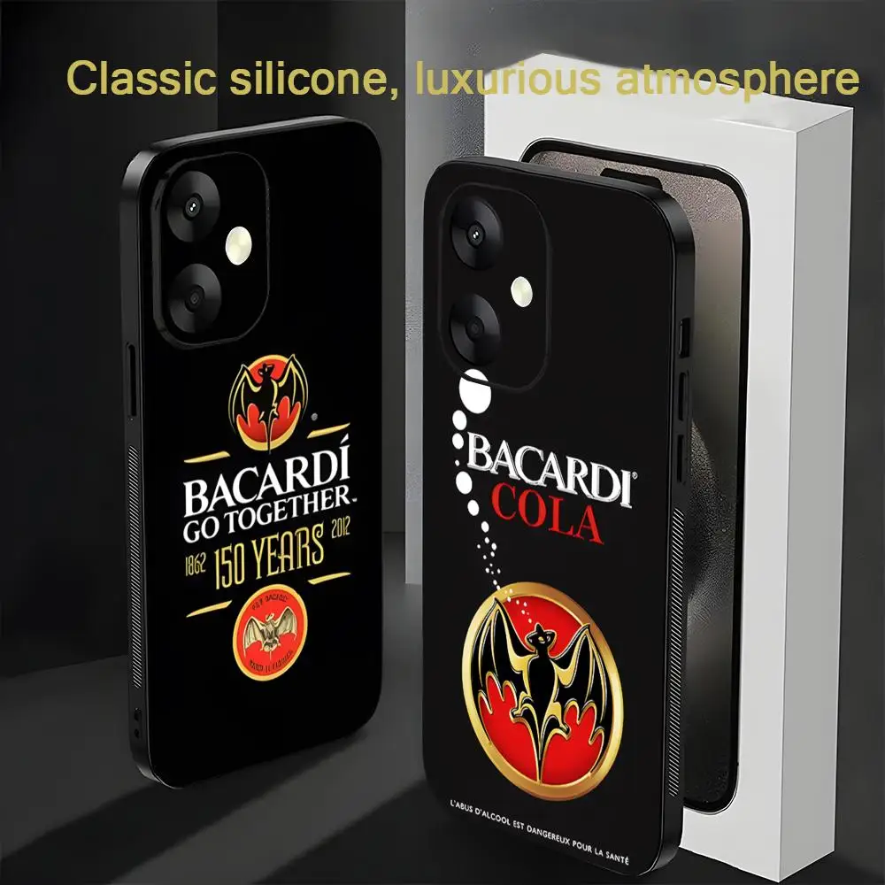 Brand Hot Bat B-BacardiS Phone Case For Xiaomi Redmi Note 13 12 11 10 Pro Plus S 5G 12S Luxury Soft Black Cover