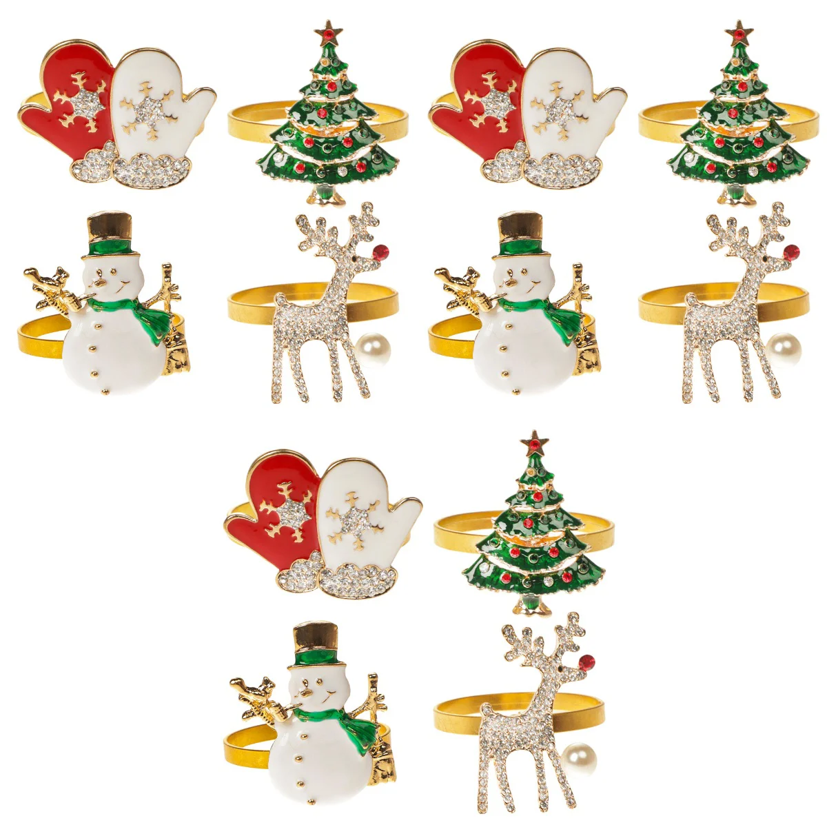 

Рождественский держатель для салфеток, кольца, украшение для скатерти, кольца, салфетки, праздничные Держатели