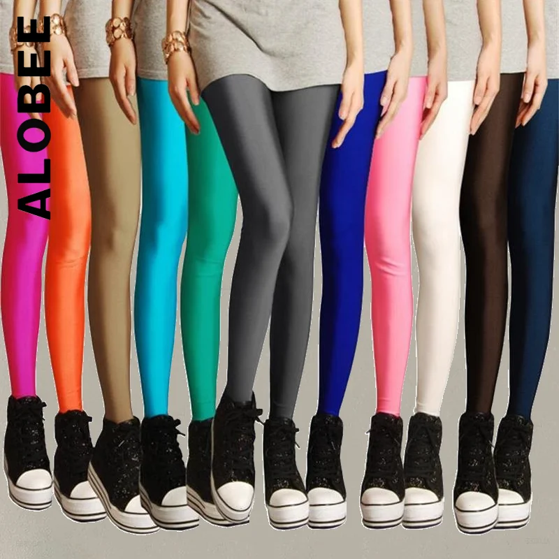 

Женские леггинсы ярких цветов Alobee, весенние Однотонные эластичные леггинсы, сексуальные леггинсы, 2023