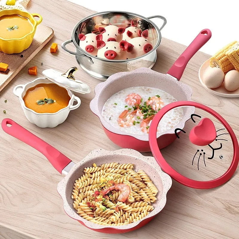 

Baby Food Supplement Pot Baby Milk Pot Multi-functional Children's Porridge Non-stick Frying Pot Set