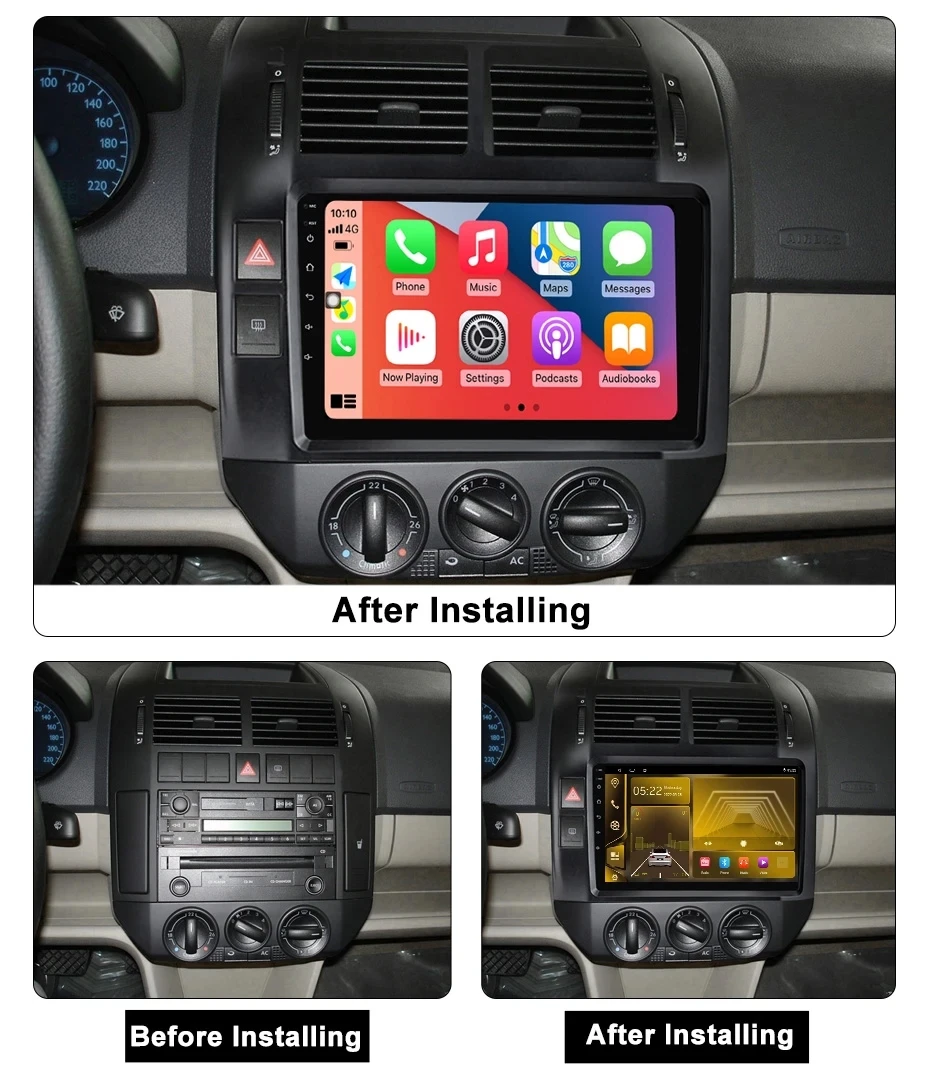 Автомагнитола на Android 14 мультимедийный видеоплеер для Volkswagen Polo Mk4 IV 2001-2009