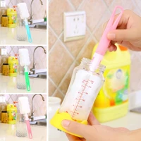 3 colors detachable cup brush long handle baby bottle cup cleaner wine glass cleaning sponge brush household cleaning kitchen