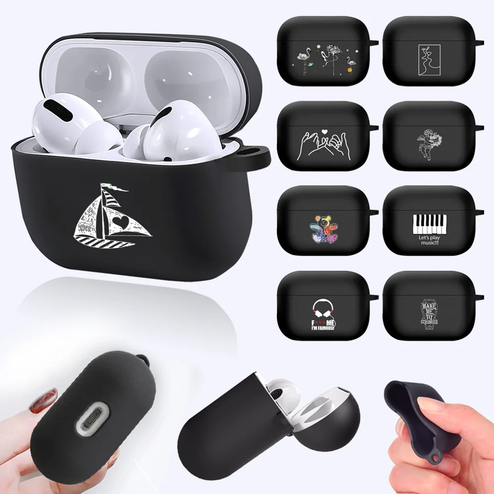 

Earphone Case for Apple AirPods Pro Soft Silicone Bluetooth Wireless Headphone Case Cover Simple and Cute Pattern Earphone Boxs