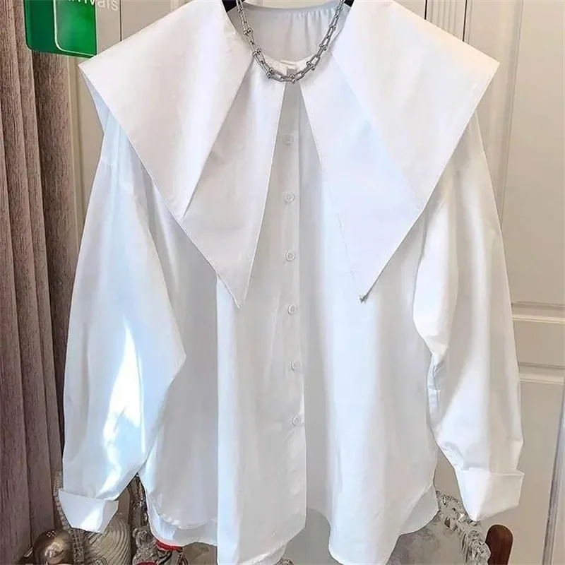 Дизайнерская ниша женские темно-синие топы с воротником французский женский