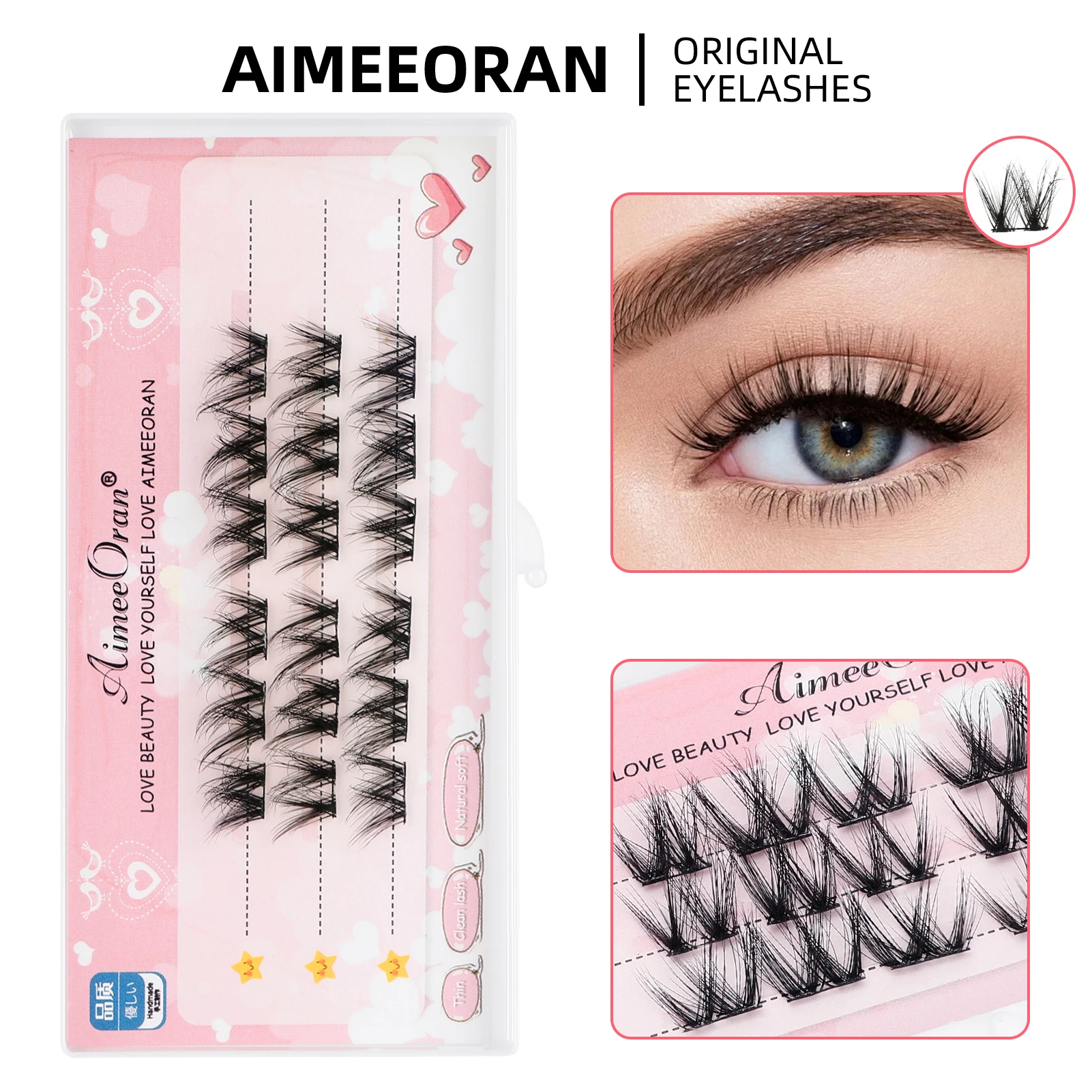 8-13 мм Натуральные кластеры ресниц Индивидуальные Черные готовые объемные вееры