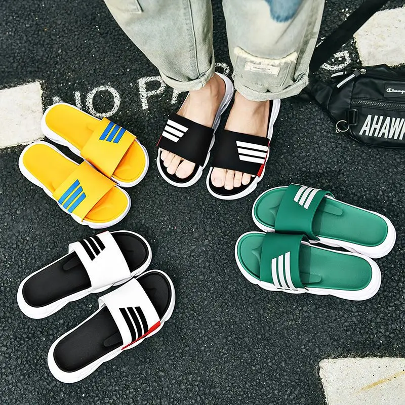 

Men Summer A Word Super Soft Comfortable Temperament Outside The Home Bathroom Bathing Deodorant Anti-slip Wear Korean Sandals