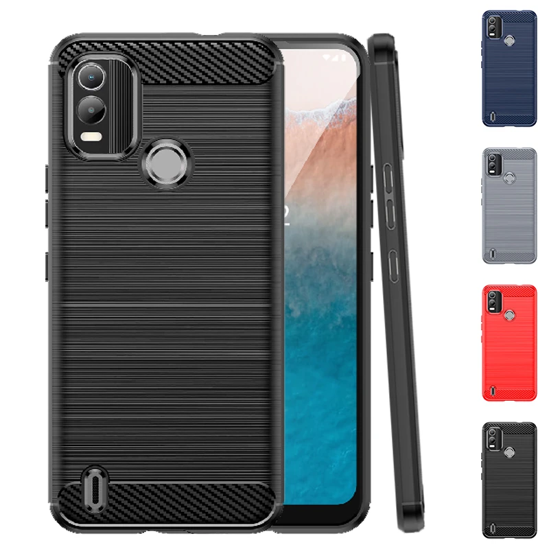 Чехол для Nokia C21 Plus чехол противоударный мягкий из ТПУ и углеродного волокна C 21
