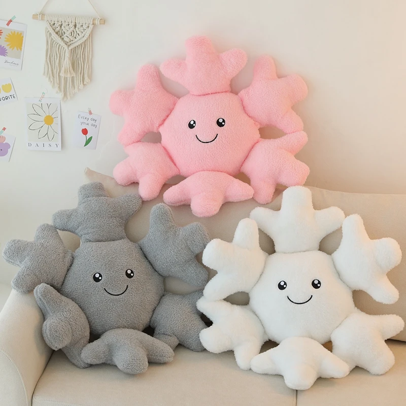 

Simulation Snowflake Plush Pillow Cover Christmas Cushion Cover Pillowcase Xmas Gift Home Bedroom Decor for Sofa Chair 60X60cm