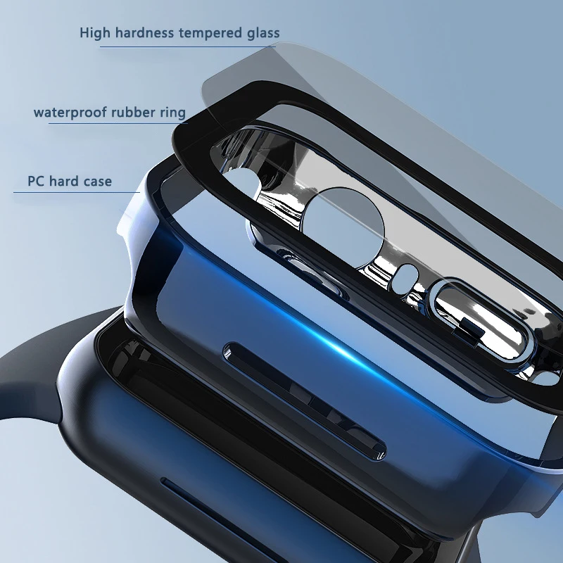 Водонепроницаемая защита экрана бампер рамка Жесткий Чехол для Apple watch 7 6/SE/5/4