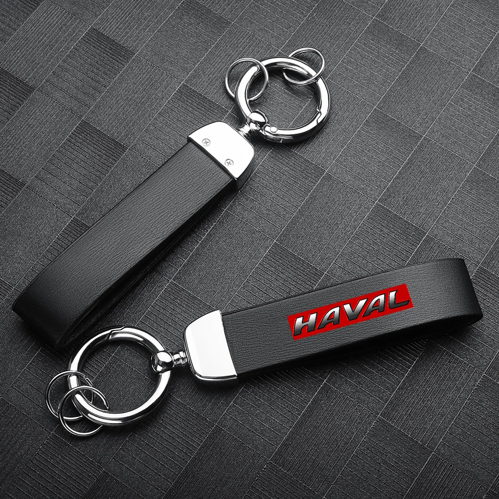 

Car Styling Fashion Leather Keychain Zinc Alloy Car Keyrings Pendant For Haval Dargo Jolion H6 3th 2021 2022 H1 H2 H9 H3