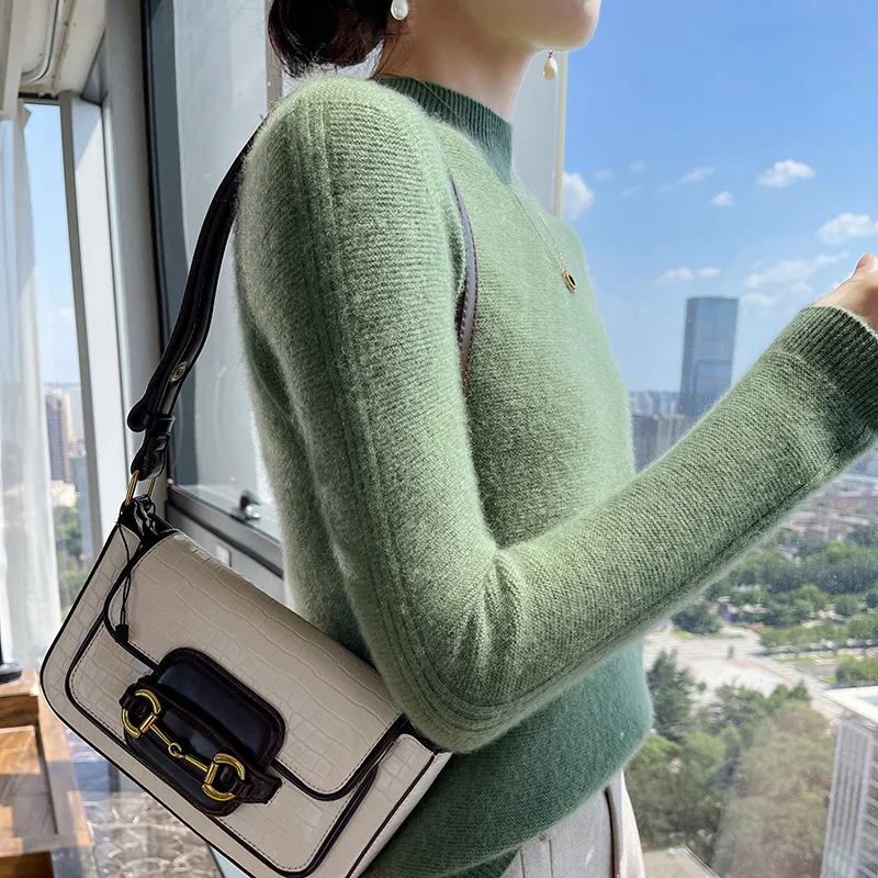 Свитер из чистой шерсти свитер с полувысоким воротом Женский пуловер