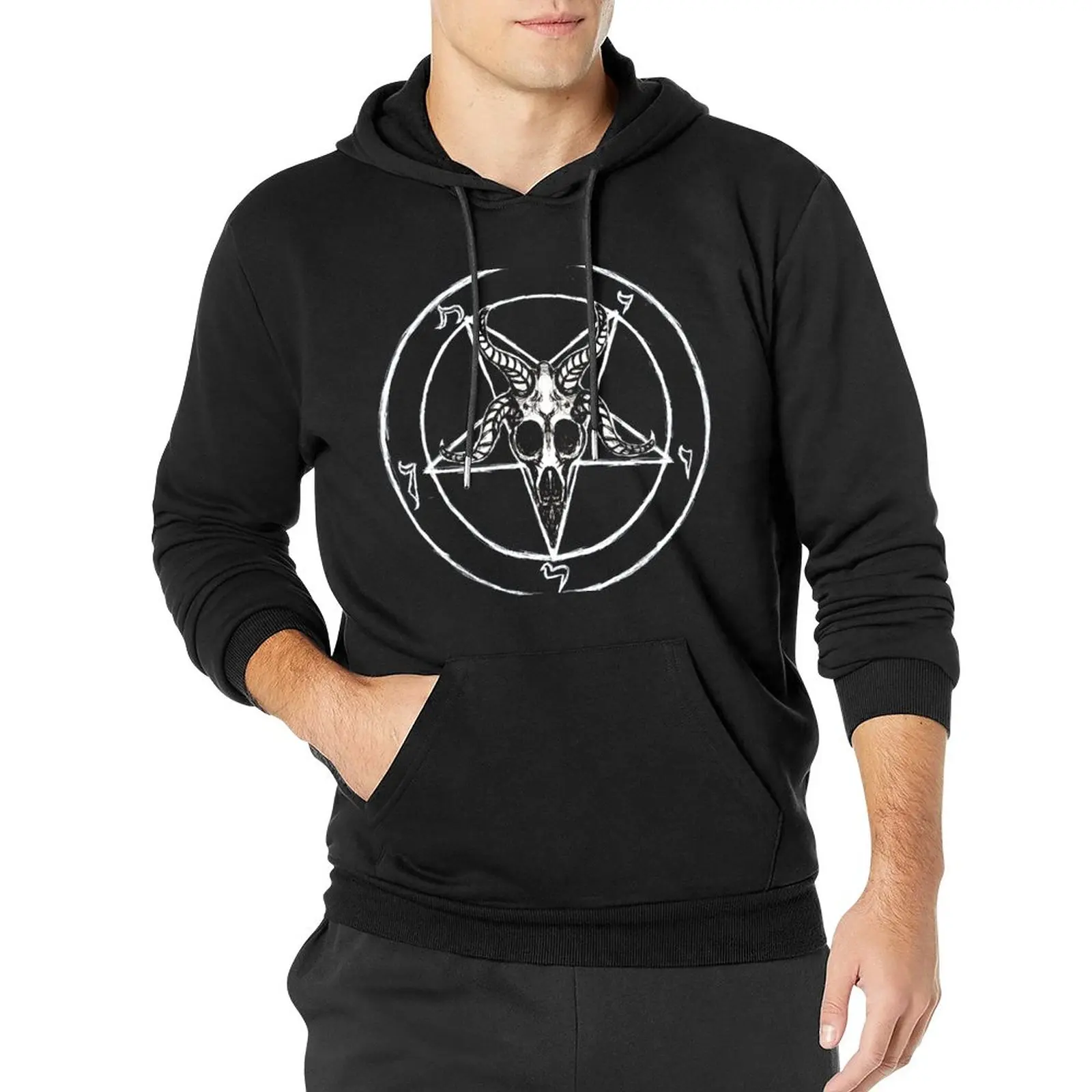 

Pentagram Casual Hoodies Male Gothic Occult Satan Hip Hop Hoodie Autumn Loose Design Sweatshirts Oversized Top