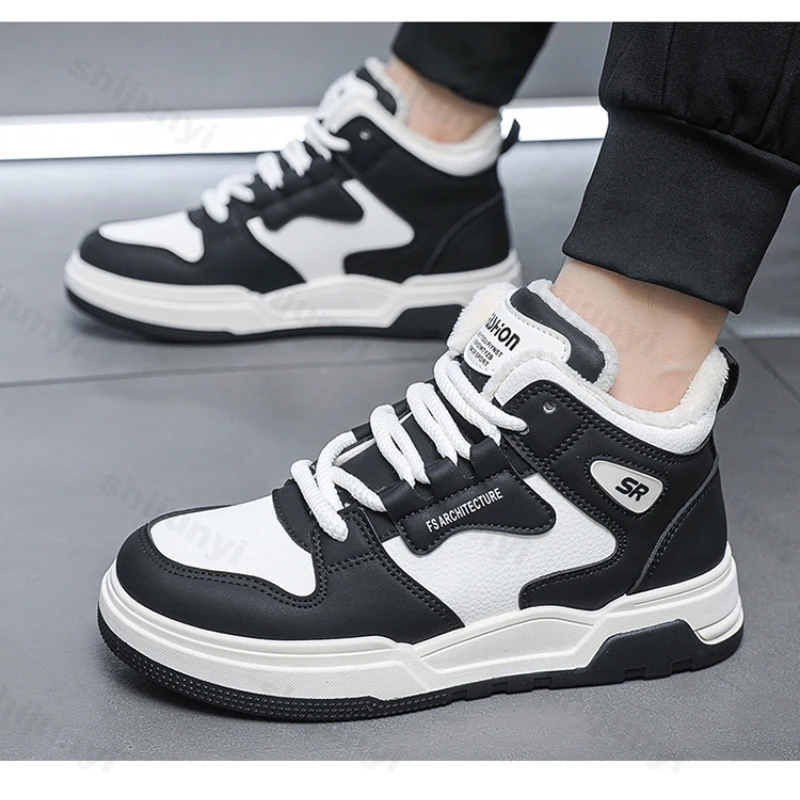 Зимние мужские ботинки нескользящие зимние кроссовки хлопковая обувь на