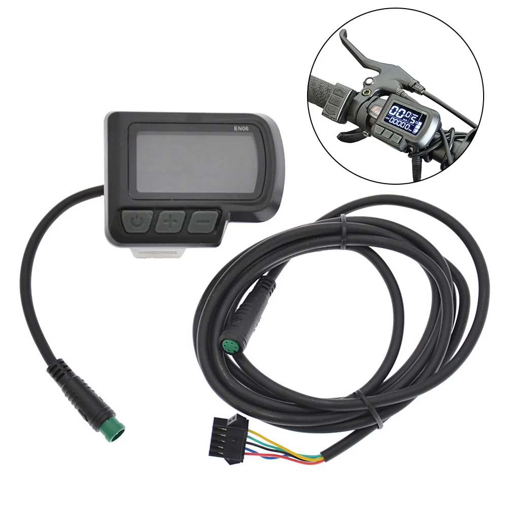 

1pc E-bike EN06 LCD Display Control Panel 24-48V For Electric Bicycle Scooter With Adapter Cable Motorcycle Ebike Accessories