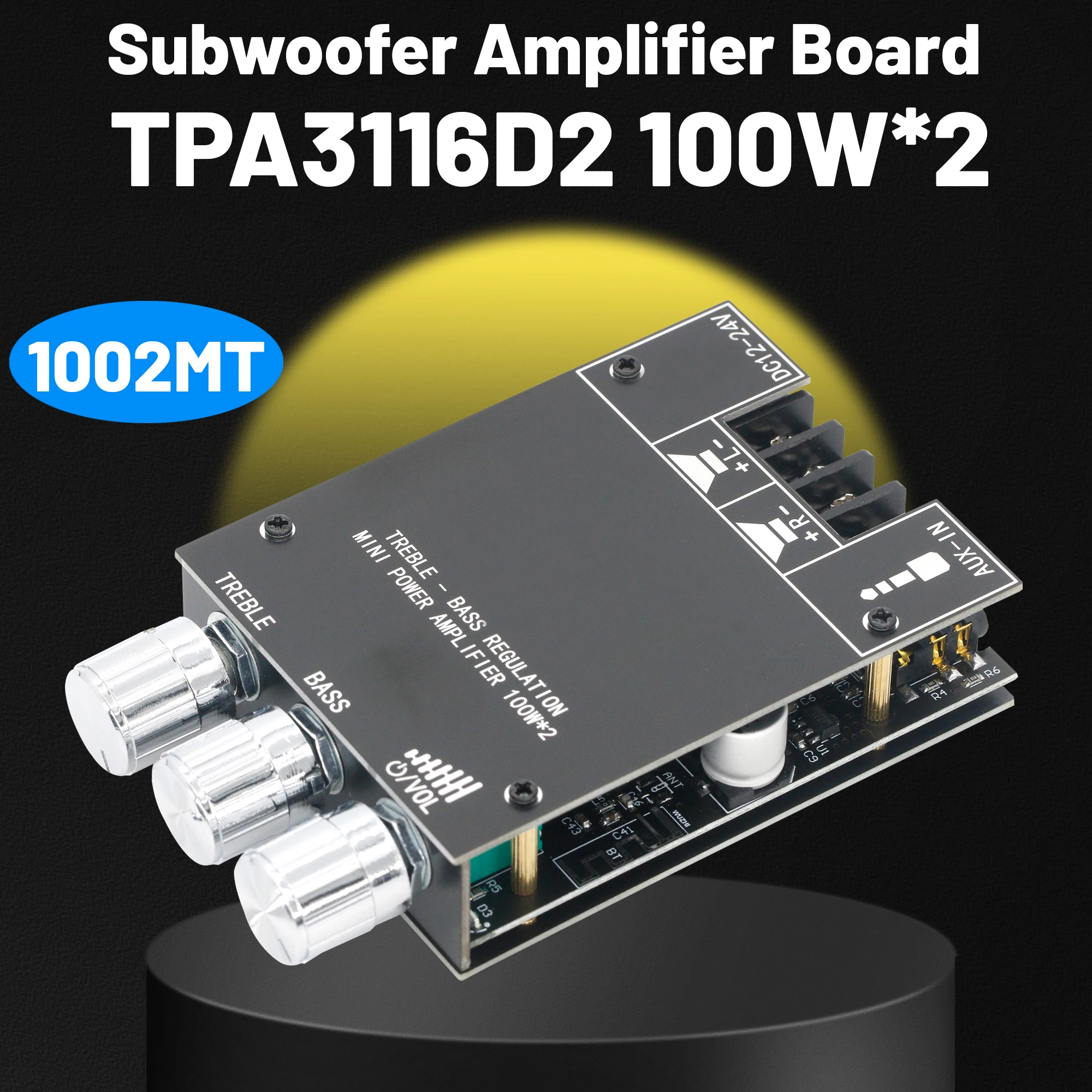 

TPA3116D2 Bluetooth 5.0 HIFI 2.0 Channel Power Audio Stereo Amplifier Board 100WX2 50W+50W TREBLE Bass note tuning AMP ZK-1002T