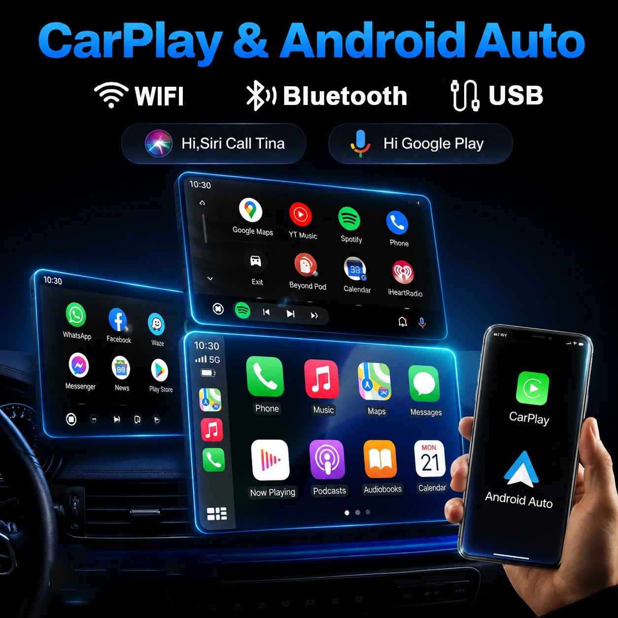 Фото 2DIN 9-дюймовая автомагнитола с CarPlay и Android Auto для BMW Mini Cooper S R50 R52 R53 2004-2007, мультимедийная навигация GPS RDS DSP 4G BT №3