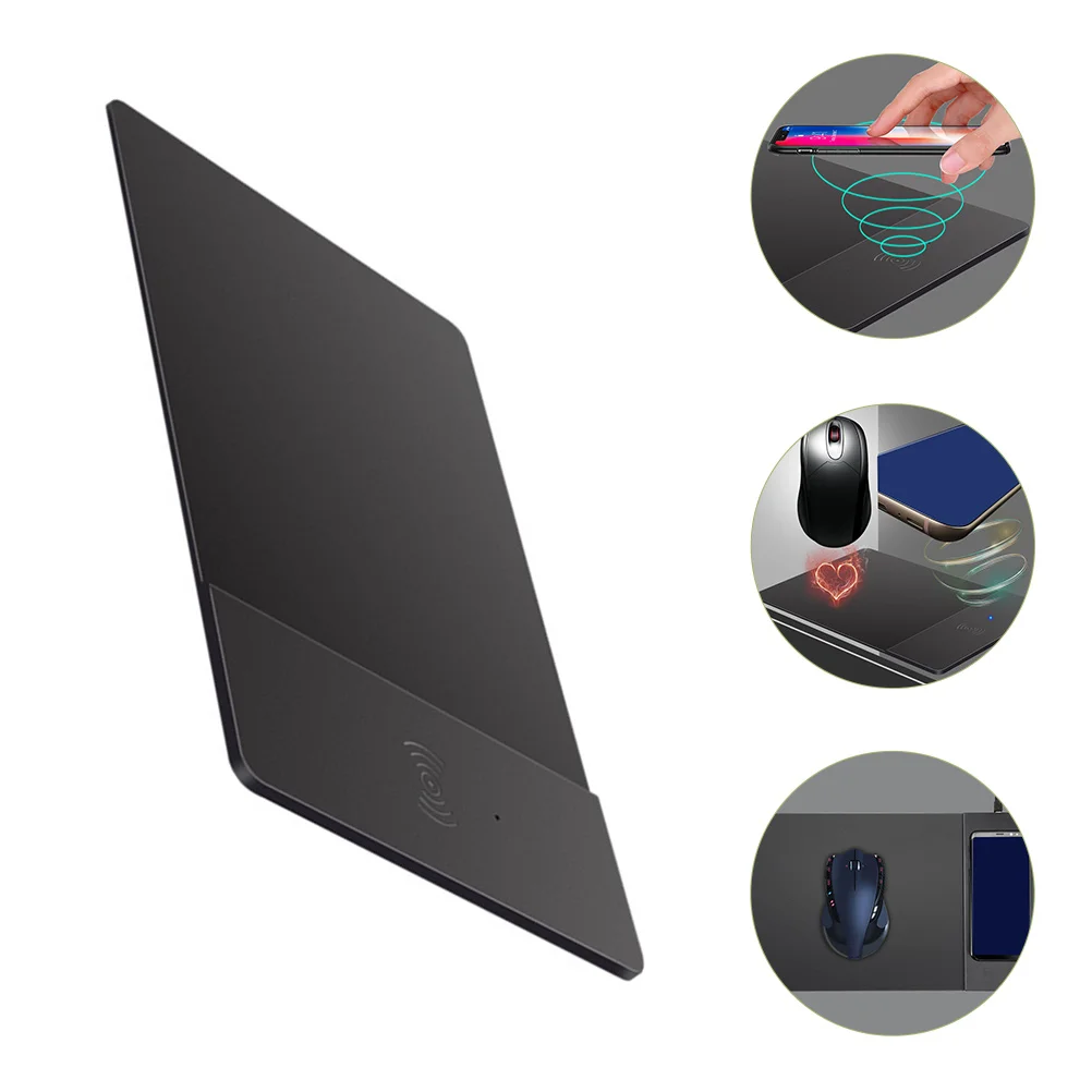 

Mouse Pad Wireless Charging Desk Pads Gaming Pu Leather Mat Office Home Keyboard