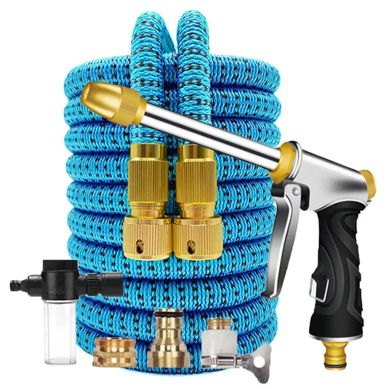 

Garden Hose With Metal Spray Gun Set Expandable Magic Watering Hose High Pressure Car Wash Hose Pipe Garden Irrigation Tools