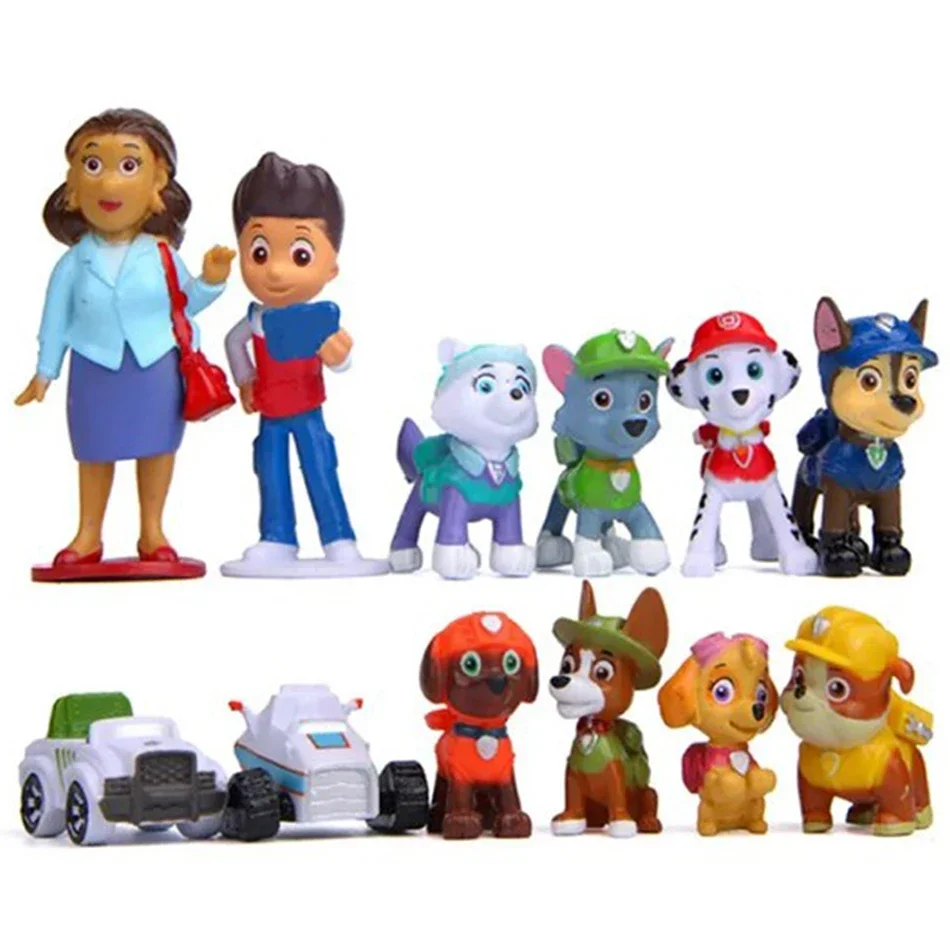 Фото Набор из 12 фигурок-игрушек «Щенячий патруль» (Paw Patrol) — мини-куклы-персонажи, декор, игрушки для щенков, подарок на день рождения №4