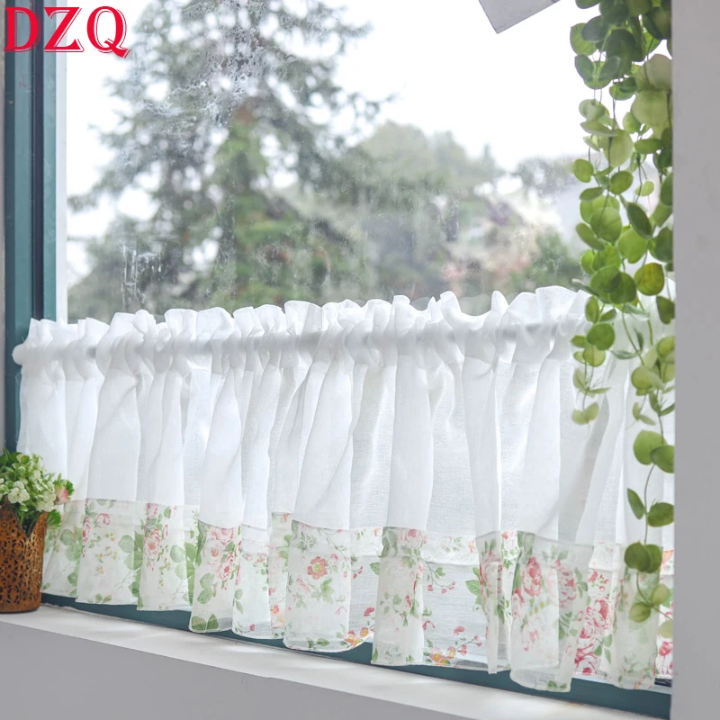 Короткие кружевные шторы в японском стиле лоскутные корейские пасторальные