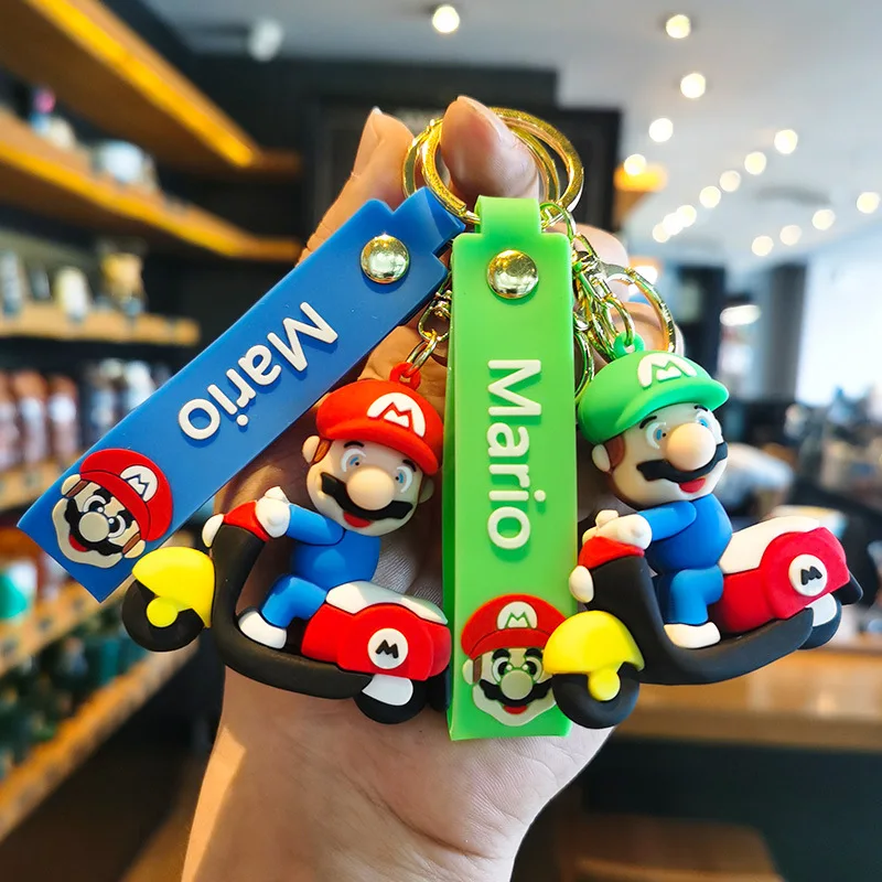 

Super Mario Keychain Anime Characters Maria Brothers Luigi Mushroom Bag Pendant Car Accessories Key Chain Decoration Kids Gifts