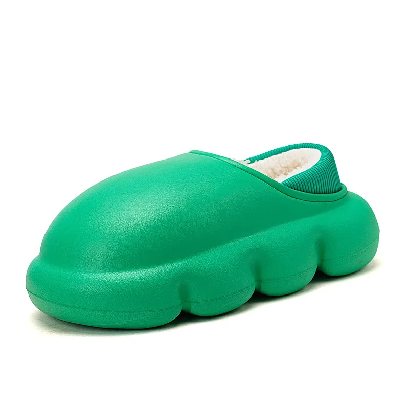 

Женские домашние тапочки EVA светильник кие водонепроницаемые тапочки, уличная теплая хлопковая плюшевая мягкая обувь на платформе для зимы...