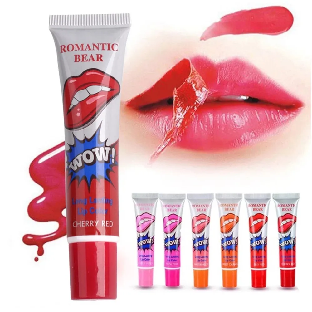 

6 Colors Amazing Moisturizer Lip Gloss Waterproof Makeup Lip Stick Long Lasting Liquid Lipstick Tint Tear Pull Lipgloss TLSM2