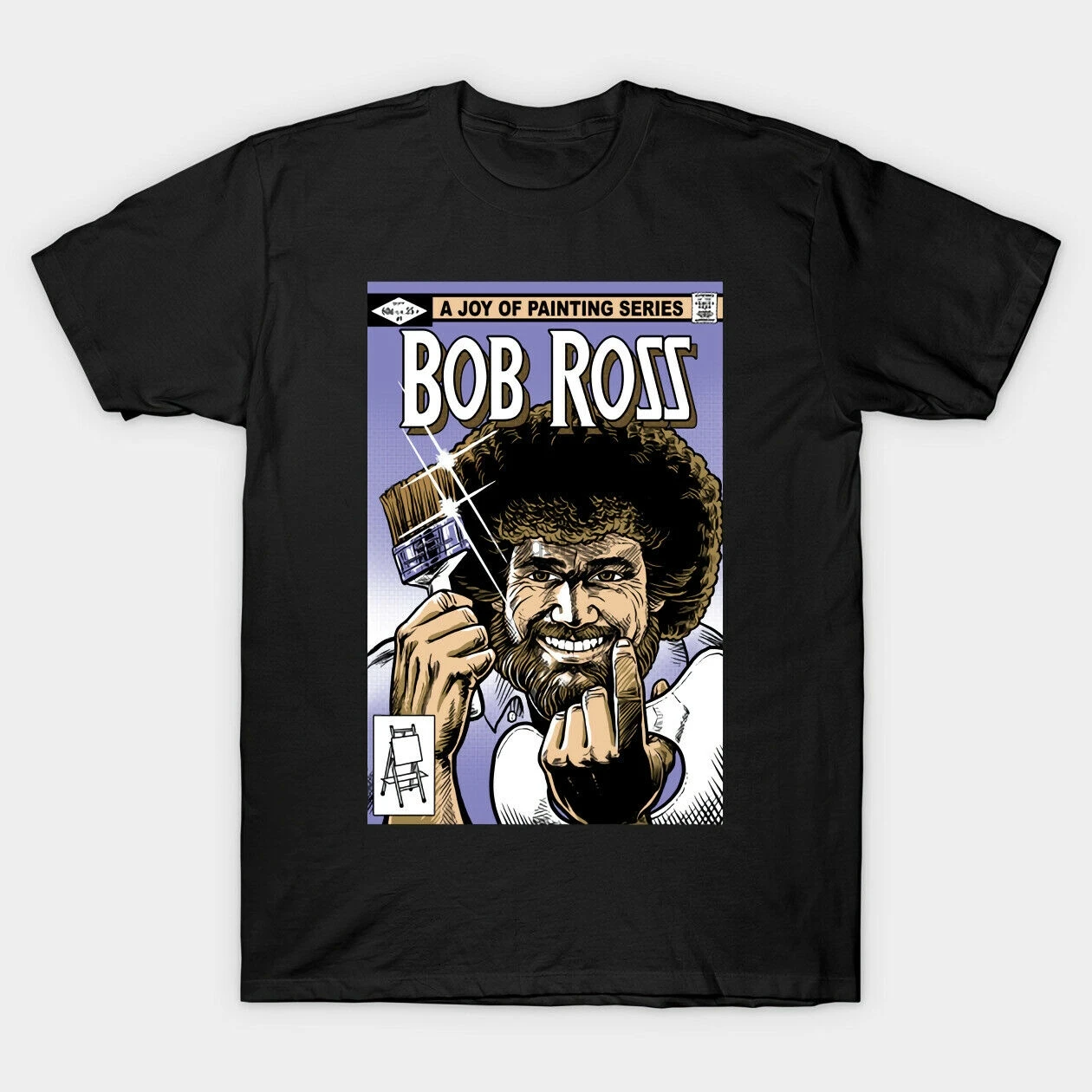Футболка Боба Росса с принтом счастливого художника для мужчин и женщин |