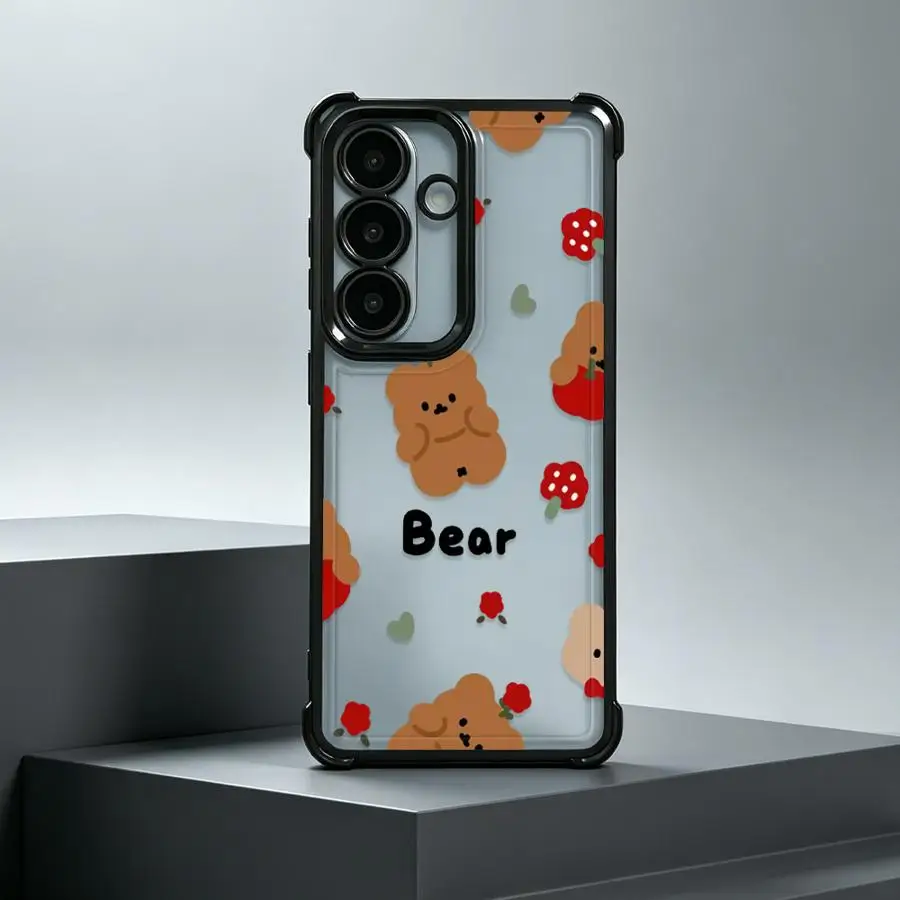Фото Чехол для Samsung Galaxy A24 A52 A54 A34 A14 A04 A07 A53 A23 A51 A15 A05 A73 A13 A16 A06 A12 A03 A33 A50 с милым медведем №1