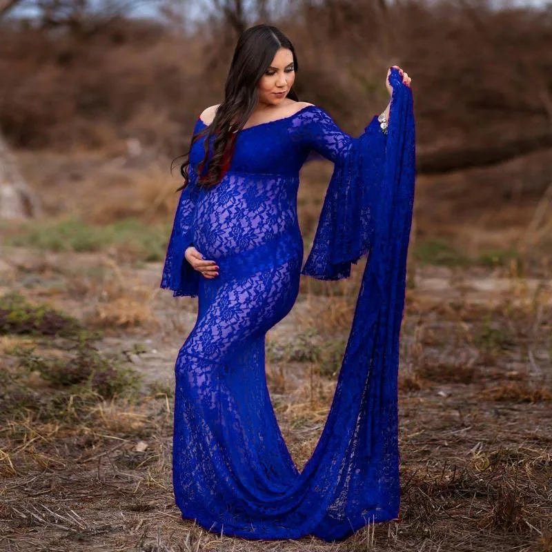 

Maternity Wear Photography Dresses Lace Sleeves Sexy Lace Maternity Clothes Long Skirt Photo Auxiliary Modeling Prop Accessories