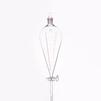 separatory funnel pear shapewith ground in glass stopper and stopcockwith tick markscapacity 1000ml 2429glass switch valve