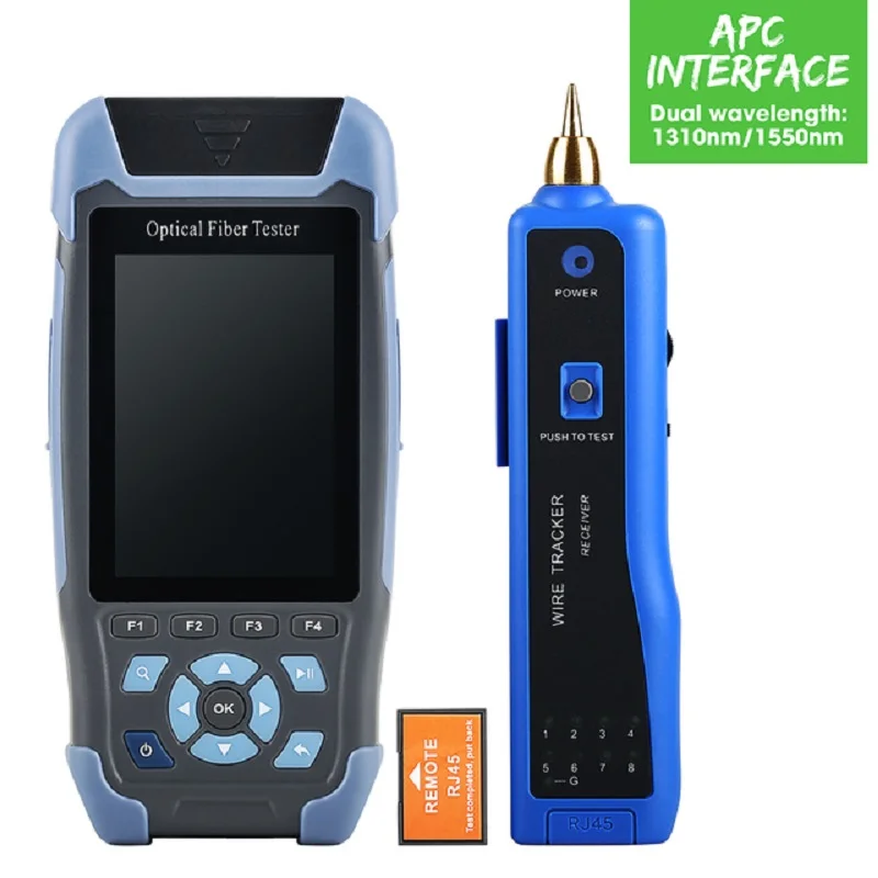 9 in 1 OTDR Fiber Optic Reflectometer Handheld with VFL OLS OPM 24dB for 64km  Cable Ethernet Tester FTTH