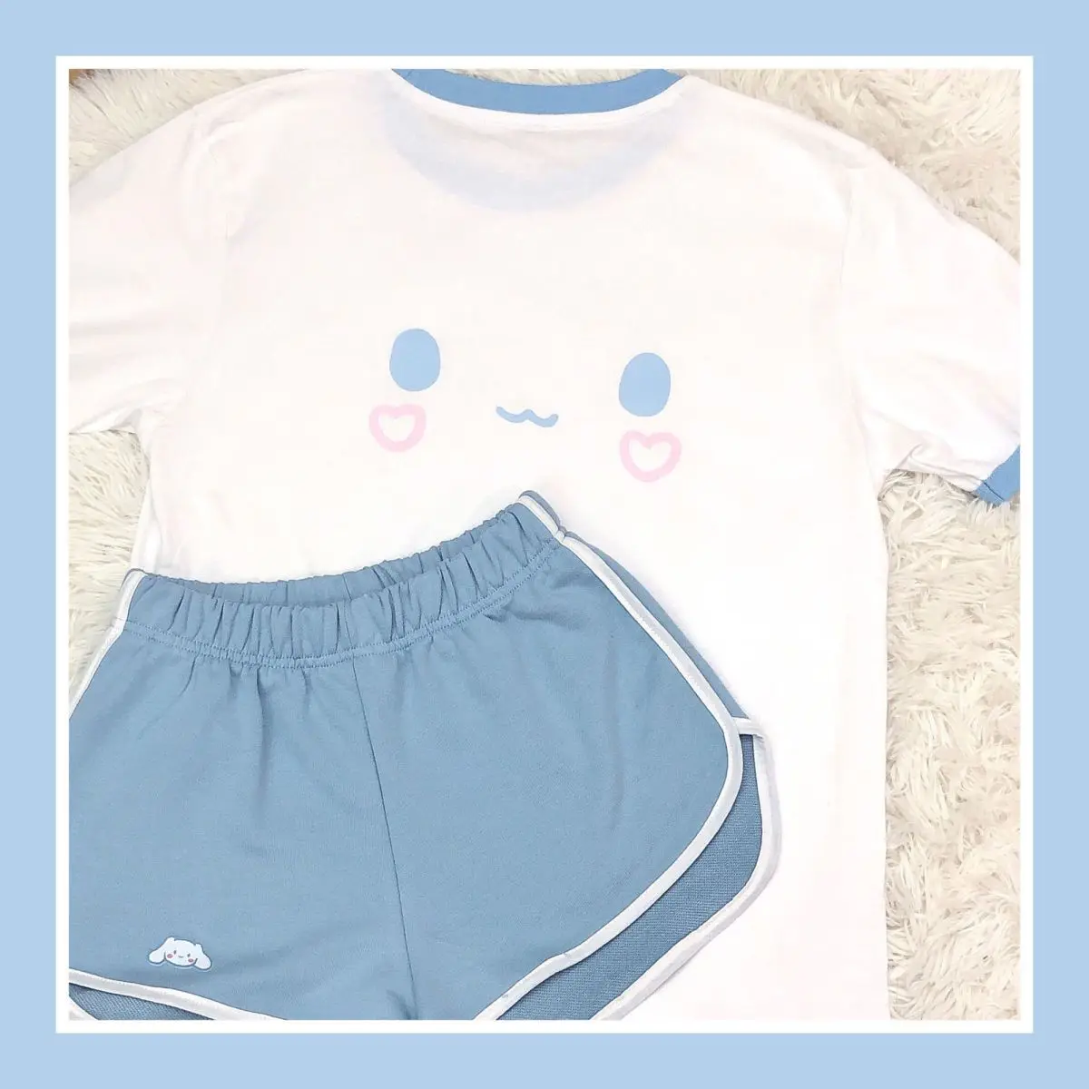 

Спортивный комплект Sanrio Cinnamoroll Kuromi, футболка с коротким рукавом, куртка и шорты, новинка 2023, модный Удобный свободный подарок для любимой девушки