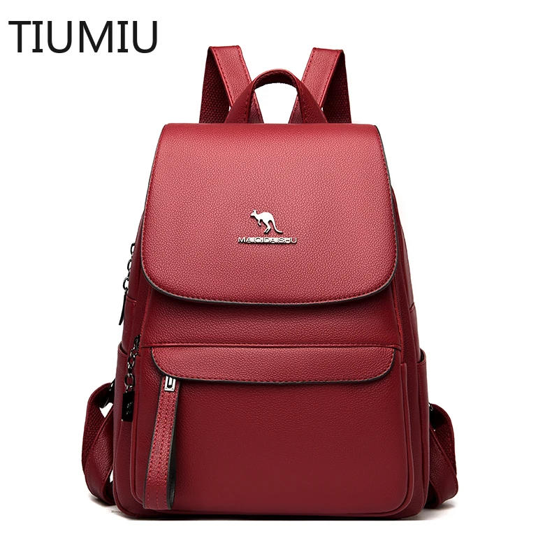

Genuine Brand Women Leather Backpack High Quality Female Back Pack for Girls School Bags Travel Bagpack Ladies Bookbag Rucksack