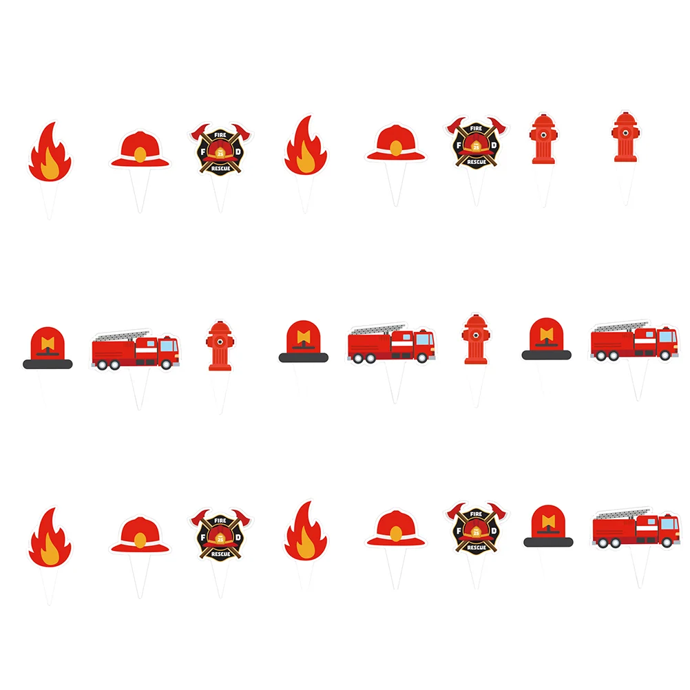 

Fireman Themed Cupcake Toppers Fireman Cupcake Toppers Fire Truck Party Supplies Party Dessert Picks Birthday Cake Decor